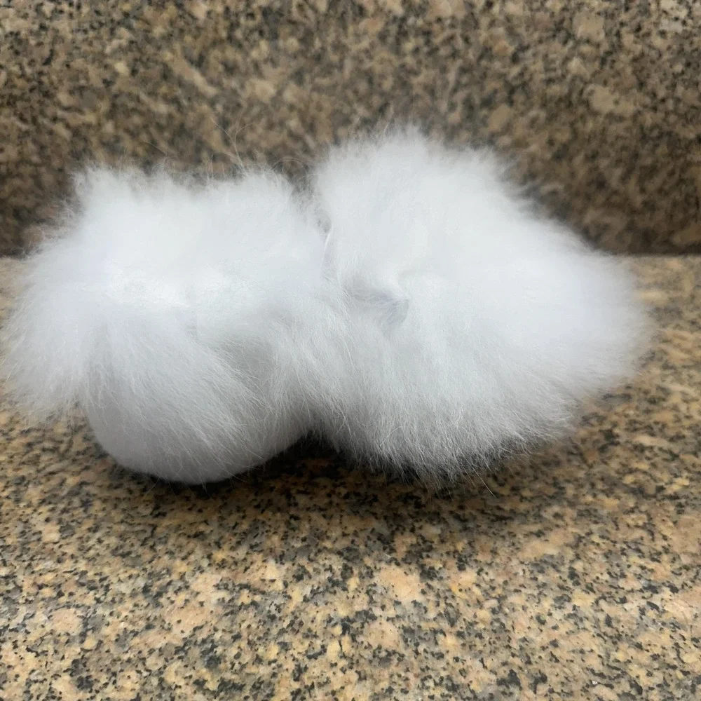 RH Baby & Child Slippers Baby Toddler 24 Month White Luxe Alpaca Shearling Lined